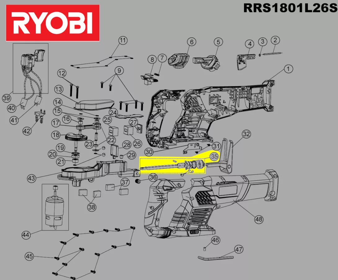 tringle de course réf. 5131029512 Ryobi